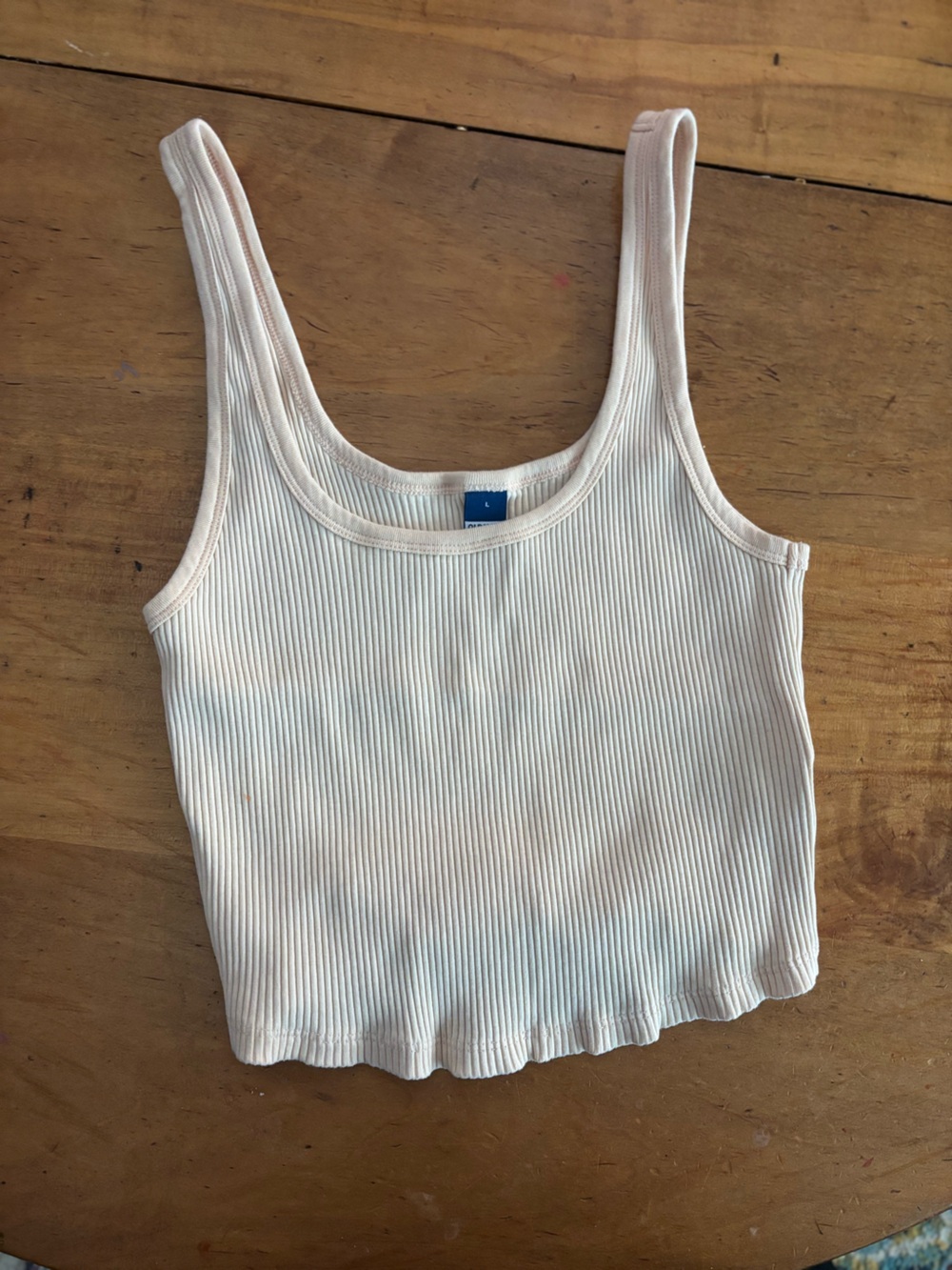 Old Navy Ribbed Crop Tank Top in Light Peach | Women’s Large